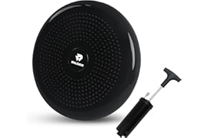 BILDER - Cuscino Propriocettivo in PVC Anti-Scoppio 34cm Cuscino Equilibrio Gonfiabile per Pilates, Yoga, Fitness - Attrezzi Palestra Casa per Allenamento Funzionale con Pompa Gonfiaggio Inclusa