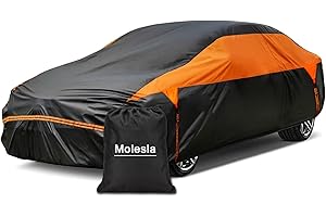 Molesla Bâche Voiture SUV Extérieur Étanche, Housse de Protection Voiture Extérieur Étanche, Anti UV, Bâche pour 4x4 Audi Q7 Q8, BMW X5, Benz GLE, Porsche Cayenne, Land Rover Discovery, Volvo XC90