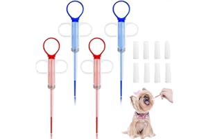 ZYNERY 4 Piezas Alimentador Medicamentos Perros Punta Blanda Silicona Jeringa medicamentos Animales Alimentación Dispensador Medicamento Pastillas Gato Jeringa Dispensadora Administrar Pastillas