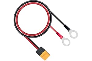 ZkeeShop Câble de borne XT60 vers anneau O XT60 vers anneau O 12 AWG - Câble d'extension pour station d'alimentation - Panneau solaire Lipo - 1,5 m (fiche XT60)