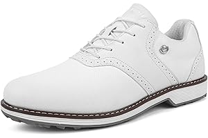 sekiueo Golfschuhe Für Herren Lässig Business Leder Sneaker Wasserdicht Ohne Spikes Für Spaziergänge Im Freien