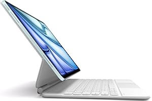 Dracool Étui Clavier pour iPad Air 13" (M2) 2024, iPad Pro 12,9" (6e, 5e, 4e, 3e gén) avec Pavé Tactile Trackpad Magic Type Keyboard Rétroéclairé Bluetooth Clavier AZERTY pour iPad Pro 12.9, Blanc