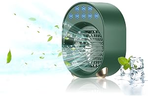Climatiseur Mobile Silencieux Sans Tuyaux, Mini Climatiseur Rechargeable Portable Usb, Climatiseur Humidificateur D'Air, Utilisé Pour Camping Car, Voiture, Bureau, Chambre, ExtéRieur (vert)