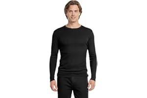 BestSale247 Męski podkoszulek termiczny z długim rękawem – z podszewką polarową, bielizna narciarska, bawełna