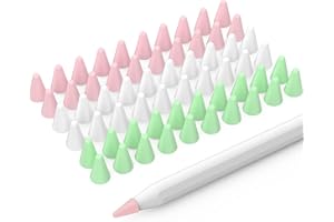 BEAUDOM 60 Pack Spitze Hülle für Apple Pencil USB-C und 2. & 1. Generation, Silikon Spitzen Ultra Dünne rutschfeste Tip Cover für Apple Pencil USB-C und 2. & 1. Generation - Weiß + Grün + Rosa