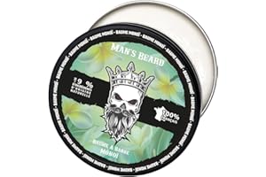Man's Beard | Baume à barbe Monoi homme | Ingrédients d'origine naturelle | Soin de barbe adoucissant et aide à la pousse de la barbe | 100% Fabrication Française