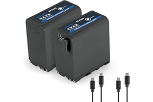 NEEWER 2 STK NP-F970 7800mAh Replacement Battery wiederaufladbarer NP-F Kamera Akku für Sony FX3/FX30/A7, für Canon R5, für Nikon Z8, 20W Typ C PD Schnellladung für Camcorder LED Videoleuchte, TP-F970