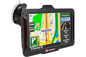 J JUNSUN Junsun Navigation GPS pour voiture de 17,8 cm, mémoire 8 G, écran tactile HD, mise à jour des cartes à vie gratuite en 2024, contient les États-Unis, le Canada, le Mexique