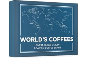 BLACK VIBES Caja de 6 Cafés En Grano de Especialidad - WORLD'S COFFEES | 420g (6 x 70g) | Cafés En Grano Gourmet de origen único | Idea de Regalo para él y ella