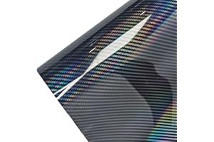 CompraFun Covering Voiture, Film Covering Carbone en Vinyle 2D en Fibre de Carbone Arc-en-Ciel Brillant Noir 30 x 150CM, Autocollant Carbone Adhesif pour Voiture, Moto, Vélo