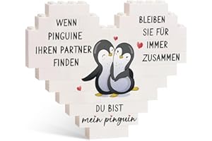 SKYYUE Ich Liebe Dich Geschenke für Frauen und Männer, Geschenke für Paare Liebe Geburtstagsgeschenk Paar Personalisiert Valentinstag Jahrestag Geschenk für Sie Ihn, Herzförmige Bausteine Ornamente