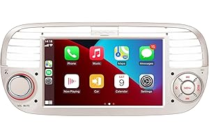 [Versione Plus] Aphrfamma Autoradio compatibile con CarPlay wireless/Android Auto per Fiat Fiat 500 2007-2015 con 7 Pollici IPS Bluetooth/FM/AM/USB/Mirror Link/Touch Display (bianco)