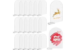 HJFH Transparentes Bogen-acrylschild Bogen Acryl Tischnummer Halter Acryl Tischnummern Acrylplatten mit Ständer 20 Stück für DIY Fotorahmen Projektausstellung Malerei Hochzeit Empfang Büro Veranstaltung