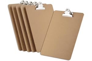 ‎ZCZN ZCZN 6er Klemmbrett a4, Clipboard Schreibbrett mit Butterfly Klemme, Braun