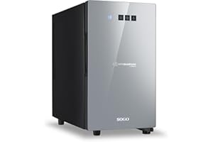 SOGO Vinoteca para 8 Botellas con Pantalla Táctil – Bodega de Vinos 23L Bajo Consumo Energético - Vinoteca Compacta para Cocinas y Salas - Nevera de Vino Silenciosa Luz LED y Termostato 8-14°CW