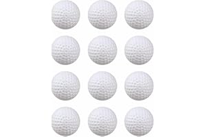 QZKJXW White Practice Golf Balls Plastic 12 Pack,42mm Hollow Plastic Golf Training Balls Airflow Limited Flight Golf Balls for Swing Practice Driving Range Home Backyard Use