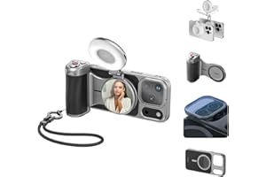 AFAITH Master Grip Kit para iPhone 17 Pro MAX, Agarre Magnético Teléfono con Luz Selfie de Teléfono, Funda de grafeno Refrescante, Filtros UV para iPhone 17 Pro MAX, Kit creador de Selfies/Vlog/Streaming