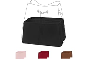 DGAZ Organizador Bolsos de Seda, 2 Piezas Organizador Bolsa Interior Ligera para Neonoe MM con Compartimento, inserto de bolsa para bolso (Noir, Neonoe MM)