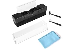 AIBAOBAO Vinyl Cleaning Kit, 4-in-1 Anti-static Velvet Cleaning Record Brush with Record Cleaning Cloth, Carrying Case Small Stylus Cleaning Brush, Anti-Scratch Turntable Cleaning Kit (Black)