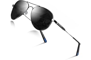 DADA-PRO Sunglasses Mens Polarised Sunglasses Womens Pilot Sun glasses Black Designer UV Protection Mirrored Reflective Dark Shades for Driving Hiking Running