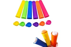VMINOG PUCIO Silikon Wassereis Formen，Eisformen Eis Am Stiel，Eisformen EistüTen Mit Deckel 6 StüCk ，Eis Am Stiel Formen，Eis Selber Machen Formen Set Diy Popsicle FüR Silikonformen Stieleisformer
