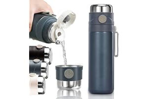 BEIJIE Botella Agua Acero Inoxidable, Termo Aislamiento de Doble Pared con Red Filtrante, Botella Termica 500ml sin BPA con Tapa, Botellas de Agua Prueba de Fugas para Bicicleta, Deporte, Gimnasio (Azul)