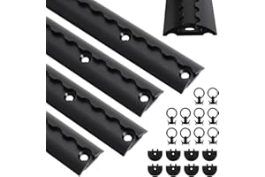 ‎ANSOBEA Ansobea Airlineschiene 4x1 m Aluminium,Zurrschienen Runde Halbrunde Form,Airlineschienen Set mit 10 Airlineschienen-Fitting-Ring 8 Airlineschiene Endkappe,für Wohnmobile und LKW,Schwarz