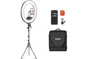 NEEWER Kit Ring Light Circolare da 18” 45W 3300lux 2900K-7000K 12 Scene con Controllo APP per PC Mac Telecomando 2.4G Magnetico Rimovibile Stativo Borsa per Trucco TikTok Instagram Stream Live, RL45B