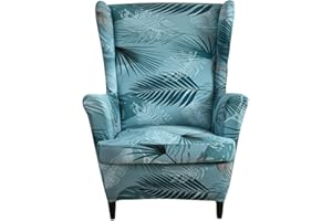 E EBETA EBETA Pinellia ternata, 2-częściowy pokrowiec na fotel z uszami, elastyczne pokrowce na podłokietniki, pokrowce na fotel relaksacyjny