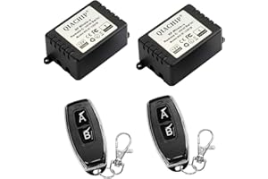 QIACHIP 433Mhz DC 12V 1 Canal Interruptor Momentáneo Conmutador Inalámbrico Módulo receptor de relé RF con Transmisor de Radio RF para Control de Acceso Puerta