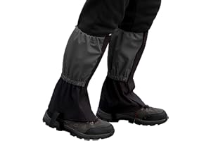 Damask vattentäta, utomhus damasker snöskovandring, gaiters för vandring//klättring/jakt och skidåkning (svart förlängd)