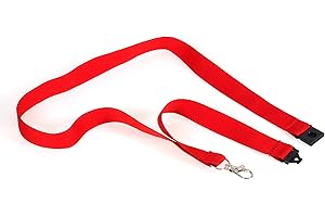 EUROPEL OPUS - Cordón textil con correa para el cuello y clip de metal para soporte de insignia de identificación, 10 unidades, 121276, color rojo