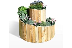 ‎KOLL LIVING GARDEN Koll Living Garden Kräuterspirale aus Lärche - Durchmesser 75-100 cm x H 24-74 cm - die Kräuterschnecke ist auch als Blumenbeet nutzbar