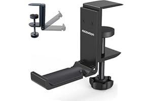 aceyoon Support Casque Pliable Porte Casque Universel Réglable en Aluminium Headset Stand Bureau avec Organiseur de Câble pour Tous Les Casques de Jeu/écouteurs de Bureau(Noir)
