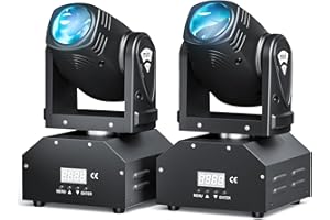 DELIBANG 2er Mini Moving Head Beam LED Bühnenlicht Disco Licht d-mx512 RGBW Lichteffekte für DJ Disco Party Club Bar Wedding