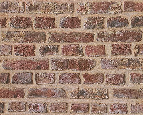 A.S. Création Tapete Authentic Walls Papiertapete Vintage Steinoptik 10,05 m x 0,53 m beige braun rot 302191