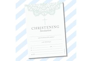 CYDPRINTING 20 x A5 Christening Invitations (Traditional) (With Envelopes, Traditional)