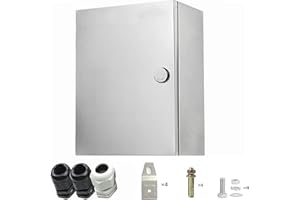 Simmpatuu Caja de Conexiones Externa de Acero Inoxidable,Caja Electrica Exterior,Caja estanca,Caja de Proyecto de Pared Electrónica con Placa de Montaje Aislada| 40x30x16CM