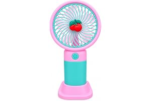 EDNITA Mini Portable Hand Fan USB Type C Rechargeable 3 Speed Personal Cooling Fan, Handheld Small Desk Fan with Stand, Battery Operated for Office, Home, Travel & Outdoor Use - Multicolor