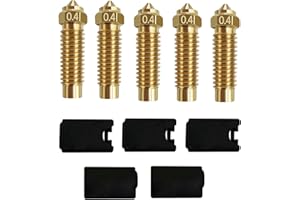 LANKEGU Lot de 5 buses et chaussettes en silicone pour Neptune 4 Plus, accessoires d'imprimante 3D, 5 buses en laiton de 0,4 mm et 5 chaussettes en silicone pour Elegoo Neptune 4 Plus/Neptune 4 Max