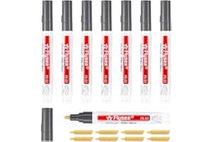 8 Stück Fugenstift Grau, HRKVSK Fugenstift Fugenmörtel mit Ersatzspitze, Wasserfest Fugenstift Anthrazit, Fugenreparatur Grau Fliesen für Fliesen, Wände, Böden, Badezimmer und Küchen (Grau)