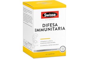 SWISSE Difesa Immunitaria - Integratore Difese Immunitarie con Vitamina C Magnesio Zinco ed Echinacea, Integratori Stanchezza e Affaticamento, Formulazione Multinutriente, 60 Compresse, Made in Italy