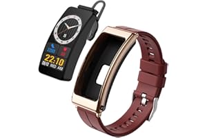 POCHY Bracciale intelligente con auricolari TWS BT 5.2, Smartwatch con auricolari, Chiamata Bluetooth, Fitness Tracker, Cardiofrequenzimetro, Pressione sanguigna, Musica, Nero