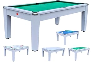 NG BILIARDI Biliardo trasformabile in Tavolo - Poker - Air Hockey - Ping Pong - DAYTONA 5 in 1 - Colore Legno o Bianco