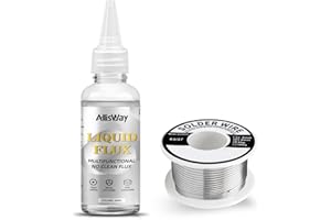 Allisway Flussante per Saldatura a Stagno, No-Clean Flux Saldatura Liquido, Stagno per Saldare, Filo di Saldatura a Nucleo di Colofonia, Adatto per Acciaio Inossidabile, PCB, Elettronica, 80ml