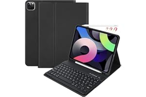CC Store Clavier pour iPad Air 11 Zoll M3 2025/M2 2024, Air 5 2022/Air 4 2020,iPad Pro 11 4/3/2/1Gen, Coque avec Keyboard Français, Clavier Bluetooth Magnétique Détachable avec Fente pour Stylo, Noir