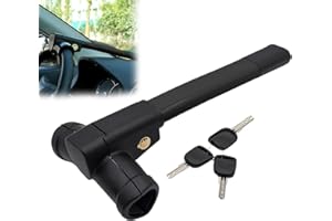 AHDXKUE T-Bar Steering Wheel Lock, Car Steering Wheel Locks Universal Car Anti Theft Lock, Heavy Duty Car Security Devices, Car Lock Steering Wheel for Auto/SUV/Vans with Includes 3 Keys, Black