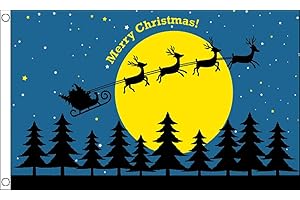 FlagSuperstore Christmas Moon Flag 5 x 3 FT - 100% Polyester With Eyelets