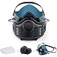 LAMANICE Safety Anti-Dust Gas Face Respirator, with 20 Pcs Filter Cottons, Chemical Half Respirator Reusable for Dust, Organic Vapors, Painting, Woodworking, Sanding