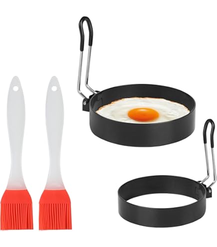 3 Anelli Per Uova In Acciaio Inox - Antiaderente, Nero, S/M/L, Per Pancake, Omelette - Foto 4